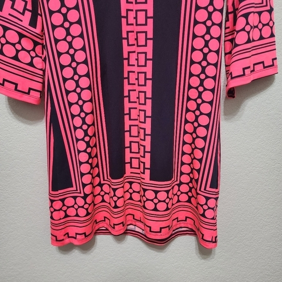 Julie Brown Geometric A-line pink Blue Dress Size S - Picture 4 of 10